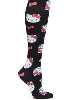 Hello Kitty Black Nurse Mates Compression Socks Hello Kitty